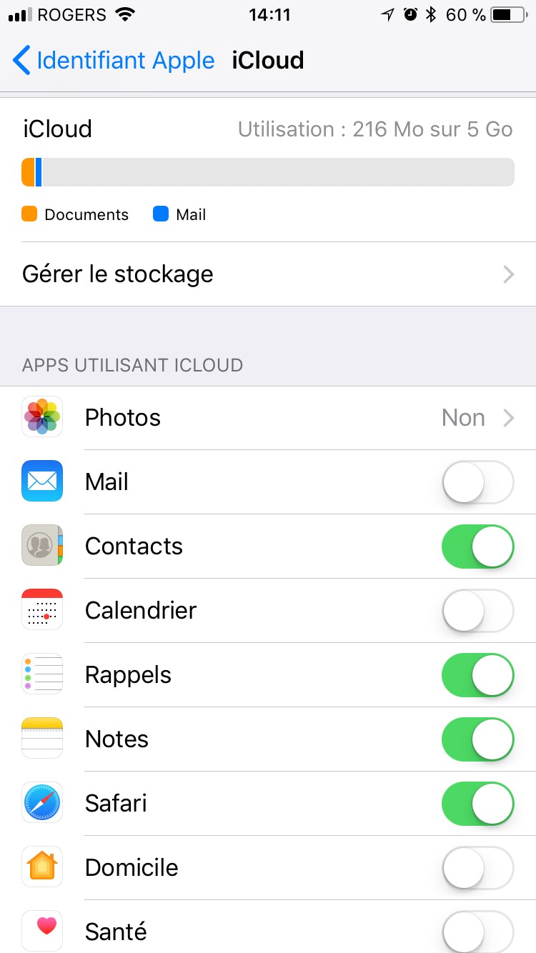 sauvegarde iCloud